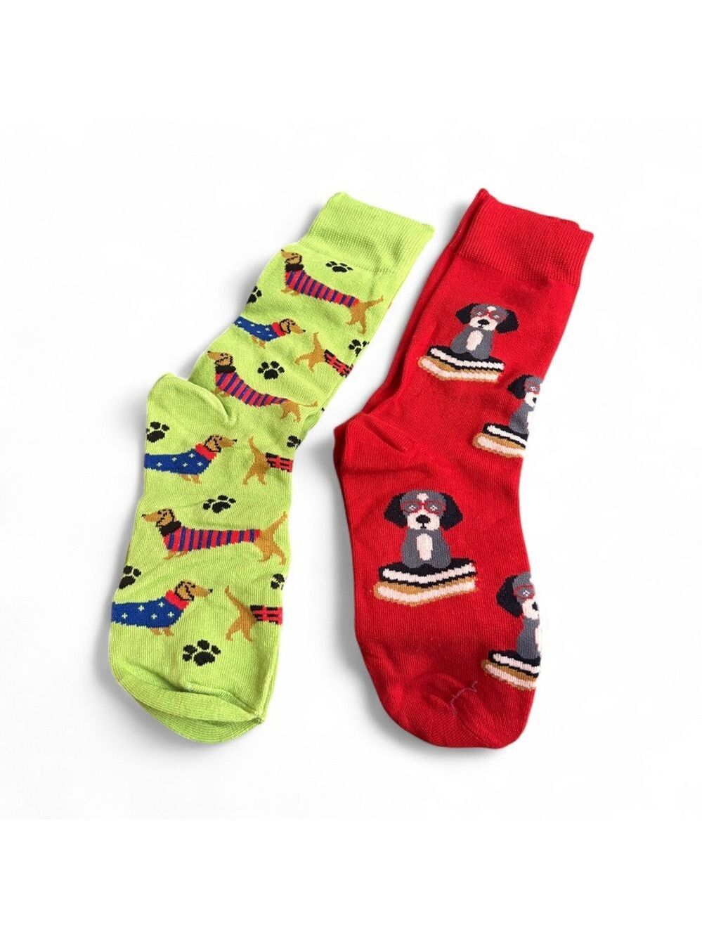Laugh Track Dog Patterned Socks - Multicolor 2 pairs NIB